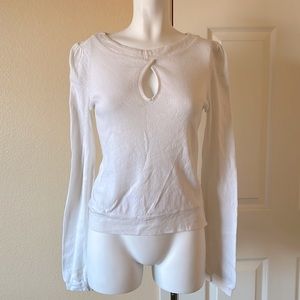Parallel long sleeve white top Small